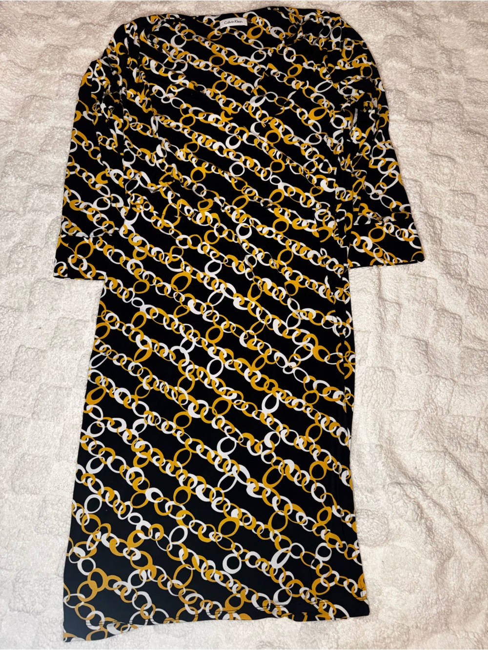 Calvin Klein Women's Black Chain-Print Dress